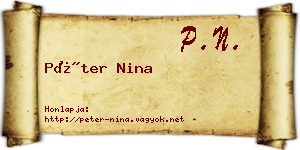 Péter Nina névjegykártya