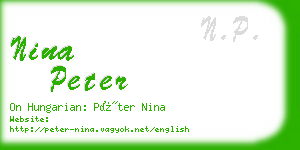 nina peter business card